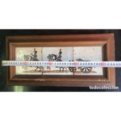 AZULEJOS EN BARNIZ PINTADOS A MANO ANTIGUOS.