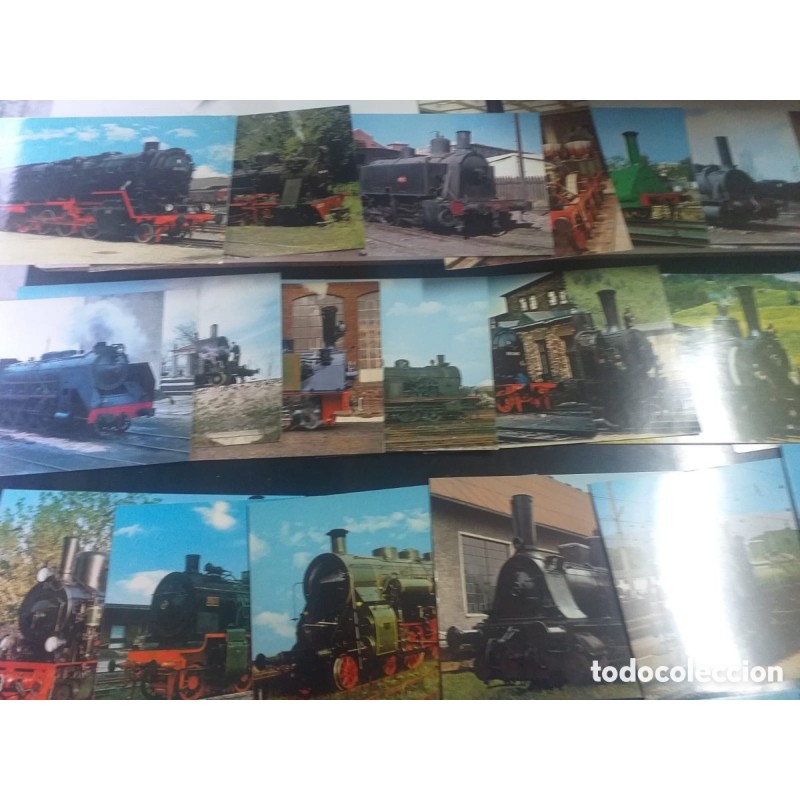 32 postales de locomotoras de tren.