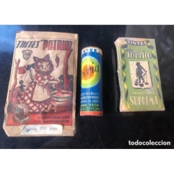 LOTE DE TINTES ANTIGUOS PARA LA ROPA AÑOS 50.