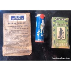 LOTE DE TINTES ANTIGUOS PARA LA ROPA AÑOS 50.