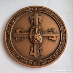 MEDALLA CAPITULO DE CABALLEROS JURADOS SAN VICENTE FERRER-VALENCIA-AÑO 1966-AÑO DE SU CONSTITUCION.