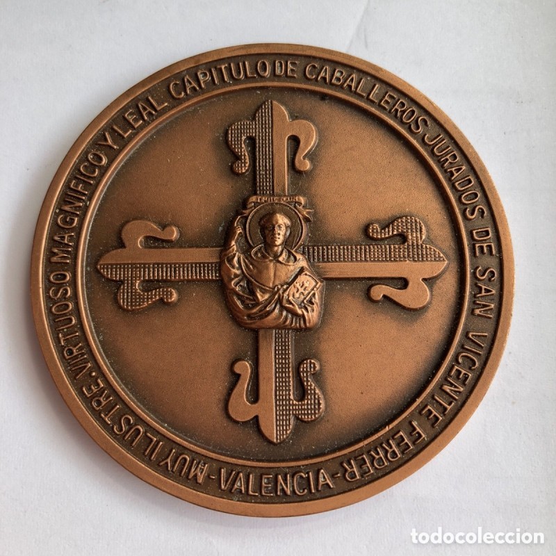 MEDALLA CAPITULO DE CABALLEROS JURADOS SAN VICENTE FERRER-VALENCIA-AÑO 1966-AÑO DE SU CONSTITUCION.