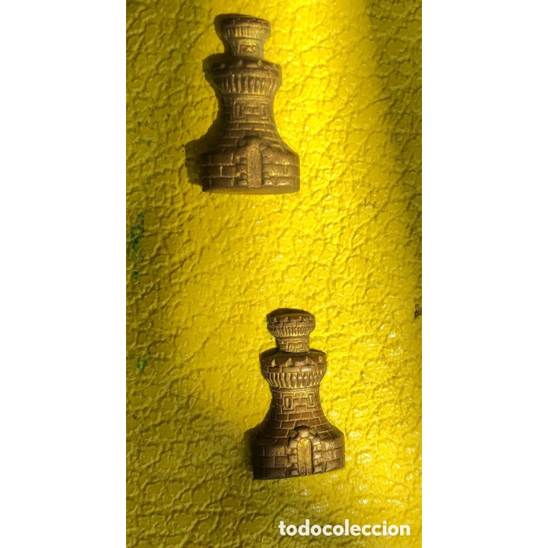 Pareja Distintivos emblemas pins Metálico Torre De Ingeniero Ejercito Militar.
