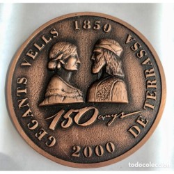 MEDALLA GEGANTS VELLS DE TERRASSA 150 ANIVERSARI -IX BIENNAL DE COL LECCIONISME -AÑO 2000