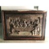CUADRO SANTA CENA PLATEADO CINCELADO A MANO-MUY RARO.