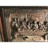 CUADRO SANTA CENA PLATEADO CINCELADO A MANO-MUY RARO.
