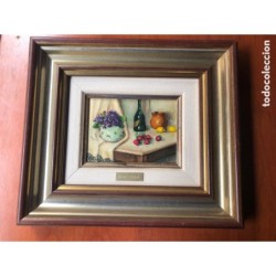 CRUZ FOLCH-PINTORA ARTISTICA-OLEO BODEGON FIRMADO.