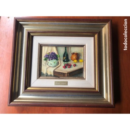 CRUZ FOLCH-PINTORA ARTISTICA-OLEO BODEGON FIRMADO.