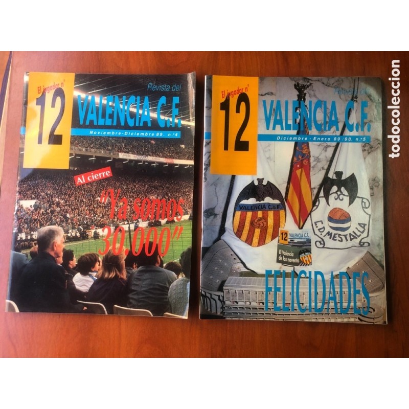 EL JUGADOR N°12-2 REVISTAS DEL VALENCIA CLUB DE FUTBOL-NÚMEROS 4 Y 5-AÑOS 1989/90. EL JUGADOR N°12-2 REVISTAS DEL VALENCIA CLUB DE FUTBOL-NÚMEROS 4 Y 5-AÑOS 1989/90.