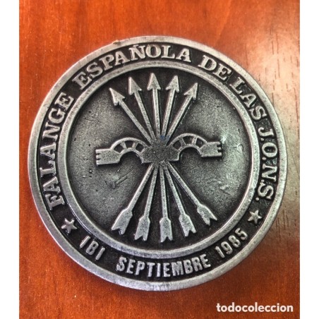 MEDALLA MONEDA FALANJE JONS-I CONGRESO TERRITORIAL REINO DE VALENCIA MURCIA ALBACETE-AÑO 1985.