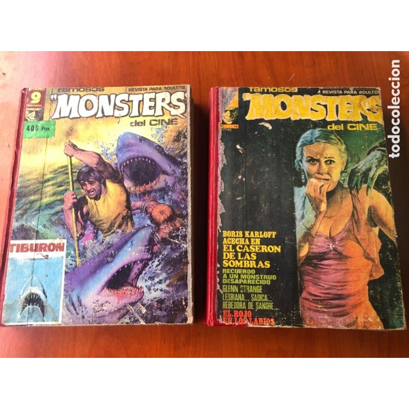 FAMOSOS MONSTERS DEL CINE-14 REVISTAS ENCUADERNADAS 2 TOMOS-GARBO-AÑOS 1975/76.