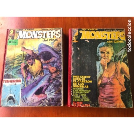 FAMOSOS MONSTERS DEL CINE-14 REVISTAS ENCUADERNADAS 2 TOMOS-GARBO-AÑOS 1975/76.