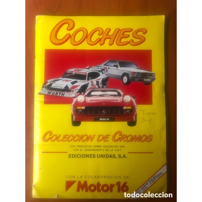 ALBUM CROMOS COCHES-COMPLETO-EDICIONES UNIDAS-MOTOR 16-AÑO 1986.