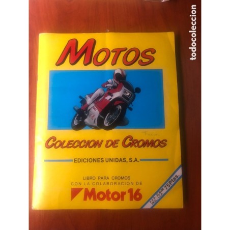ALBUM CROMOS MOTOS-COMPLETO-EDICIONES UNIDAS-MOTOR 16-AÑO 1986.