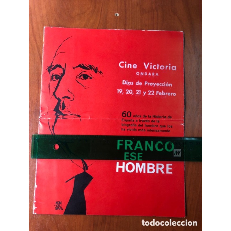 ONDARA-CINE VICTORIA-PROSPECTO DE CINE FRANCO ESE HOMBRE-EDICIÓN RARA-AÑO 1964.