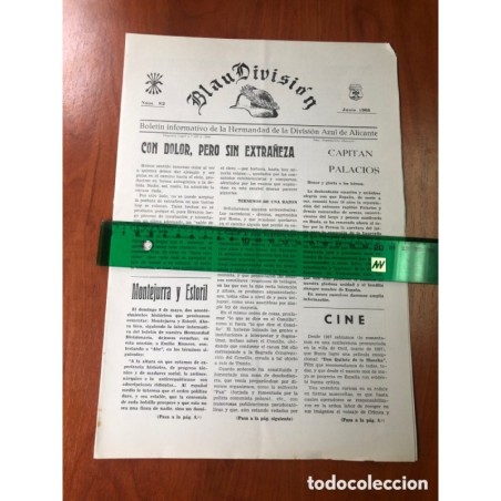 DIVISION AZUL ALICANTE-BLAU DIVISION-BOLETIN INFORMATIVO DE LA HERMANDAD DIVISIÓN AZUL-ALICANTE 1966