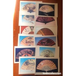 ABANICOS CUBANOS-COLECCION DE 12 TARJETAS DE ABANICOS EXPUESTOS EN EL MUSEO CUBANO -AÑO 1991