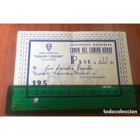 PASE AL CAMPO DEL CAMINO HONDO-CLUB DEPORTIVO PORTUARIO-CLIB DE FUTBOL LEVANTE-ORIGINAL-AÑO 1957.