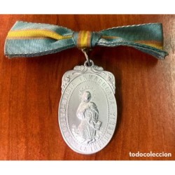 PATRONA DE INFANTERÍA MARIA INMACULADA-MEDALLA CON SU LAZO-EPOCA ALFONSO XIII-AÑO 1919.