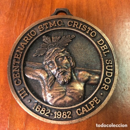 MEDALLA III CENTENARIO STMC CRISTO DEL SUDOR-CALPE-1882 1982.