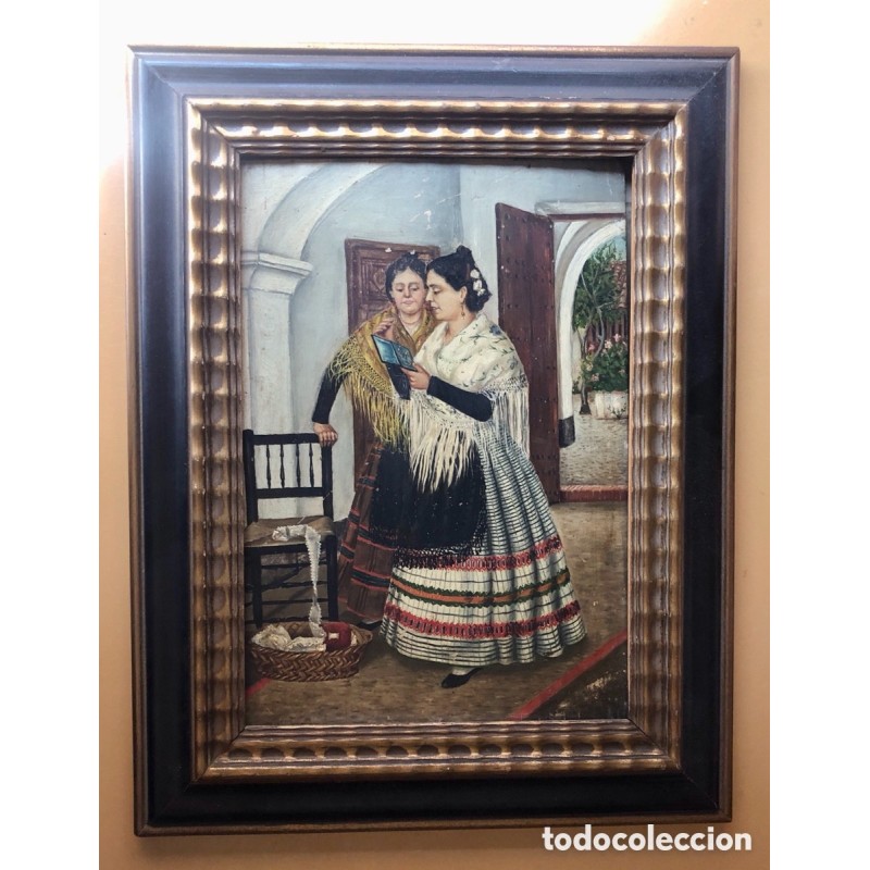 OLEO SOBRE TABLILLA-FIRMA IRRECONOCIBLE-POSIBLE PINTOR FAMOSO.