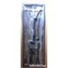 CUADRO CRISTO EN LA CRUZ EN RELIEVE ENMARCADO POSIBLEMENTE PLATA O ALPACA SIGLO XX.