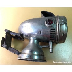 Faro de Bici o Moto Marca HELLA de carburo o acetileno-Años 20 30