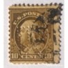 FILATELIA-SELLO RARO BENJAMIN FRANKLIN 10 CTS 1912 TALADRADO FRB NY RESERVA FEDERAL BANCO NEW YORK.