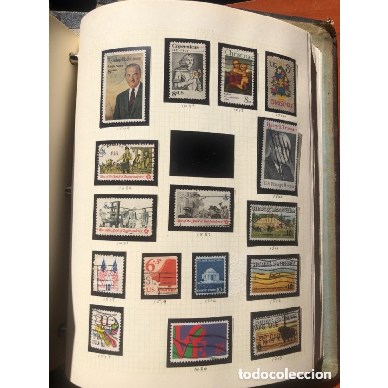 FILATELIA-ESTADOS UNIDOS-LOTE DE SELLOS ANTIGUOS ORIGINALES-DEL AÑO 1973 AL 1989
