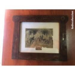 FOTOGRAFIA ENMARCADA PRINCIPIOS DEL SIGLO PASADO ORIGINAL -BANDA DE MUSICA-H. L. MASINI MENDOZA