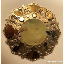 BRONCES ARTISTICOS-PLATO DE BRONCE MACIZO Y PORCELANA FABRICADO EN ESPAÑA.