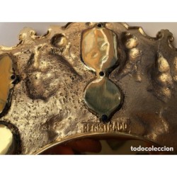 BRONCES ARTISTICOS-PLATO DE BRONCE MACIZO Y PORCELANA FABRICADO EN ESPAÑA.