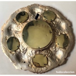 BRONCES ARTISTICOS-PLATO DE BRONCE MACIZO Y PORCELANA FABRICADO EN ESPAÑA.