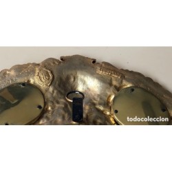 BRONCES ARTISTICOS-PLATO DE BRONCE MACIZO Y PORCELANA FABRICADO EN ESPAÑA.