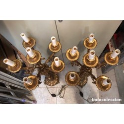 BRONCES ARTISTICOS-PAREJA DE CANDELABROS 6 BRAZOS.