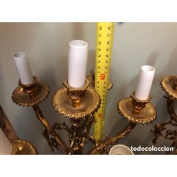 BRONCES ARTISTICOS-PAREJA DE CANDELABROS 6 BRAZOS.