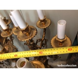 BRONCES ARTISTICOS-PAREJA DE CANDELABROS 6 BRAZOS.
