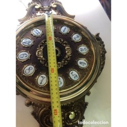 RELOJ DE PARED ANTIGUO LAFUENTE BRONCE MACIZO CON SONERIA.
