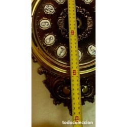 RELOJ DE PARED ANTIGUO LAFUENTE BRONCE MACIZO CON SONERIA.