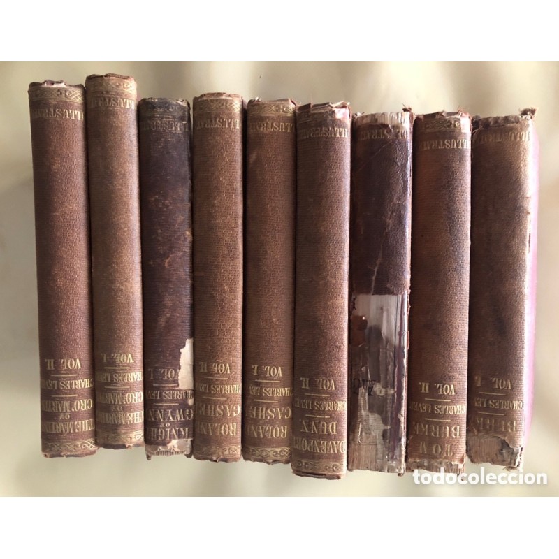 9 LIBROS DE CHARLES LEVER-London, Chapman and Hall-C. WHITING,BEAUFORT HOUSE, STRAND-AÑOS 1857 1862.