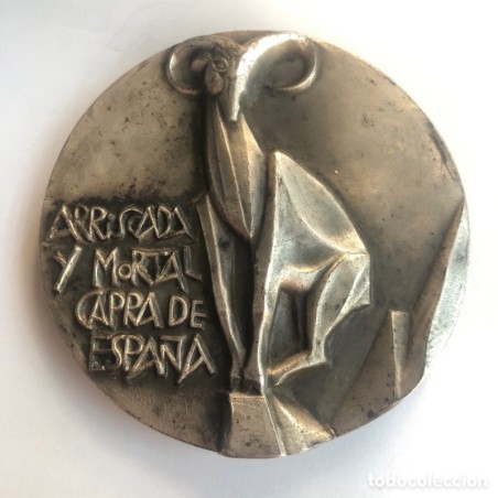 F.SOMOZA-ZARAGOZA-MEDALLA CAPRA HISPANICA-EXCLUSIVA-I EXPOSICION NACIONAL DE ANIMALES Y PLANTAS-1974