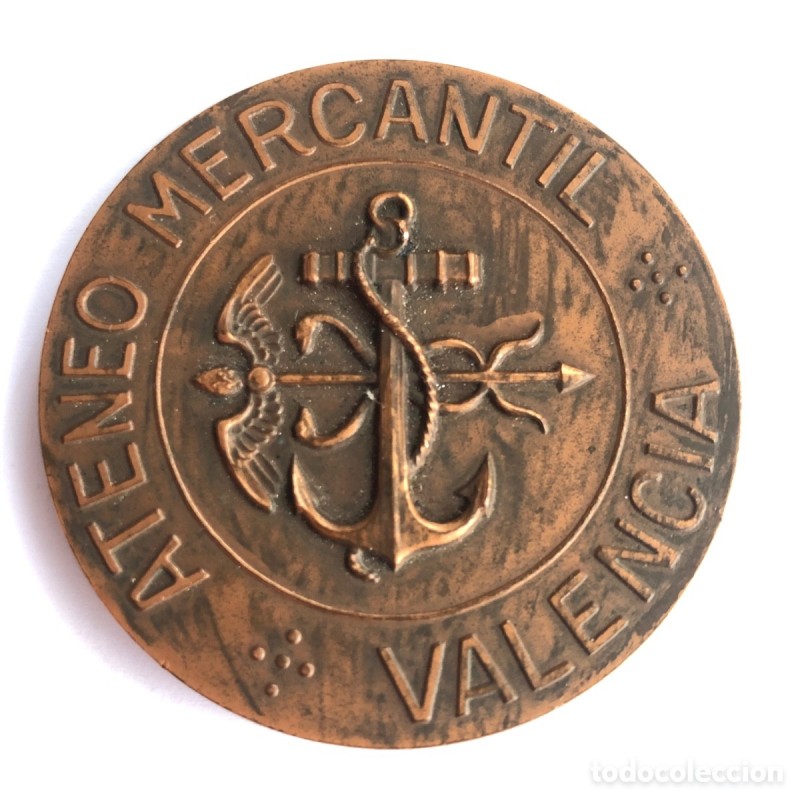 MEDALLA BRONCE CONMEMORATIVA CENTENARIO ATENEO MERCANTIL DE VALENCIA 1879-1979.