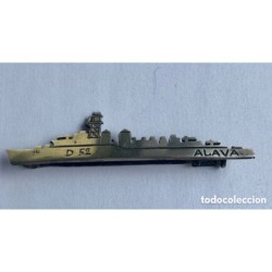 ARMADA ESPAÑOLA-DESTRUCTOR FRAGATA LINIERS ALAVA D52 - PRENDEDOR PIN EN PLATA.