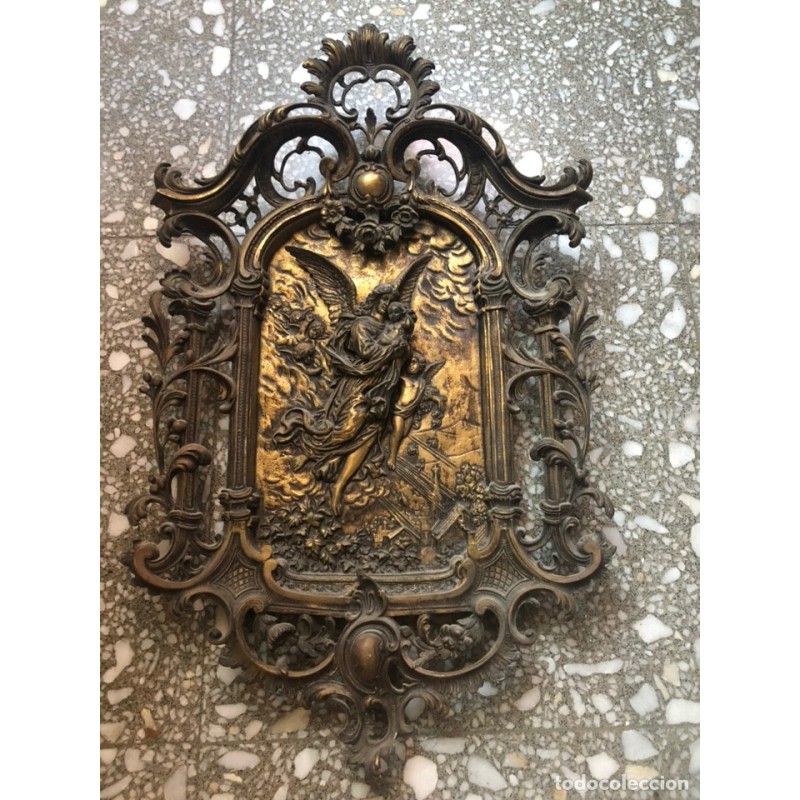 Placa religiosa en bronce-Angeles.