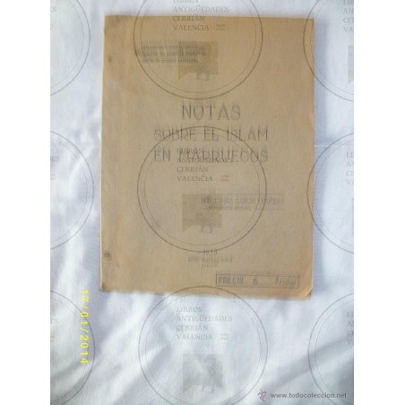 NOTAS SOBRE EL ISLAM EN MARRUECOS.AÑO 1939