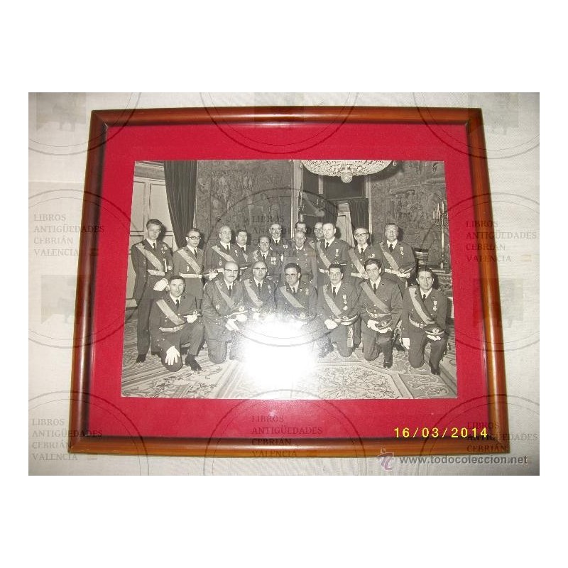 FRANCO CON MANDOS MILITARES ESPAÑOLES-FOTOGRAFIA ORIGINAL.