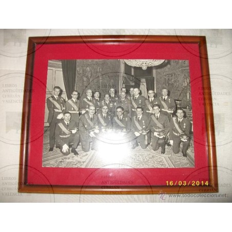 FRANCO CON MANDOS MILITARES ESPAÑOLES-FOTOGRAFIA ORIGINAL.
