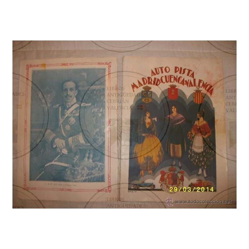PROYECTO AUTOPISTA MADRID-CUENCA-VALENCIA .ORIGINAL .EXCLUSIVO. AÑO1927.
