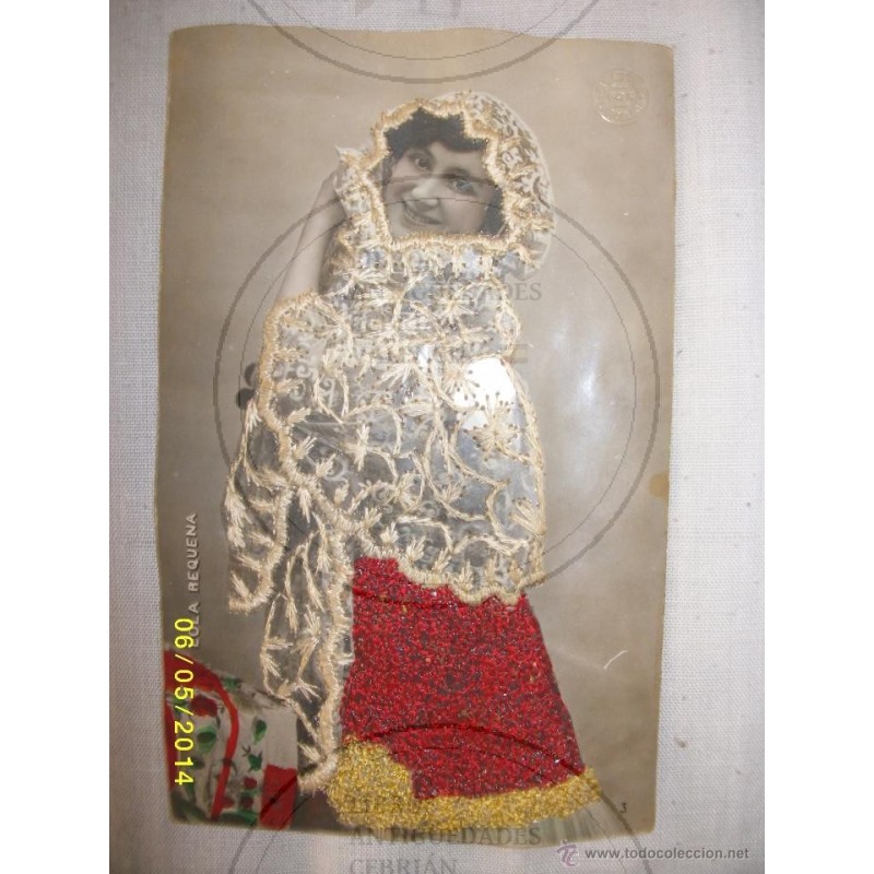 LOLA REQUENA- POSTAL ARTISTICA BORDADA. LOLA REQUENA- POSTAL ARTISTICA BORDADA.
