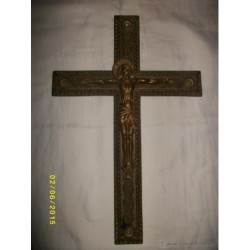 CRISTO CRUCIFICADO EN BRONCE DEL SIGLO PASADO